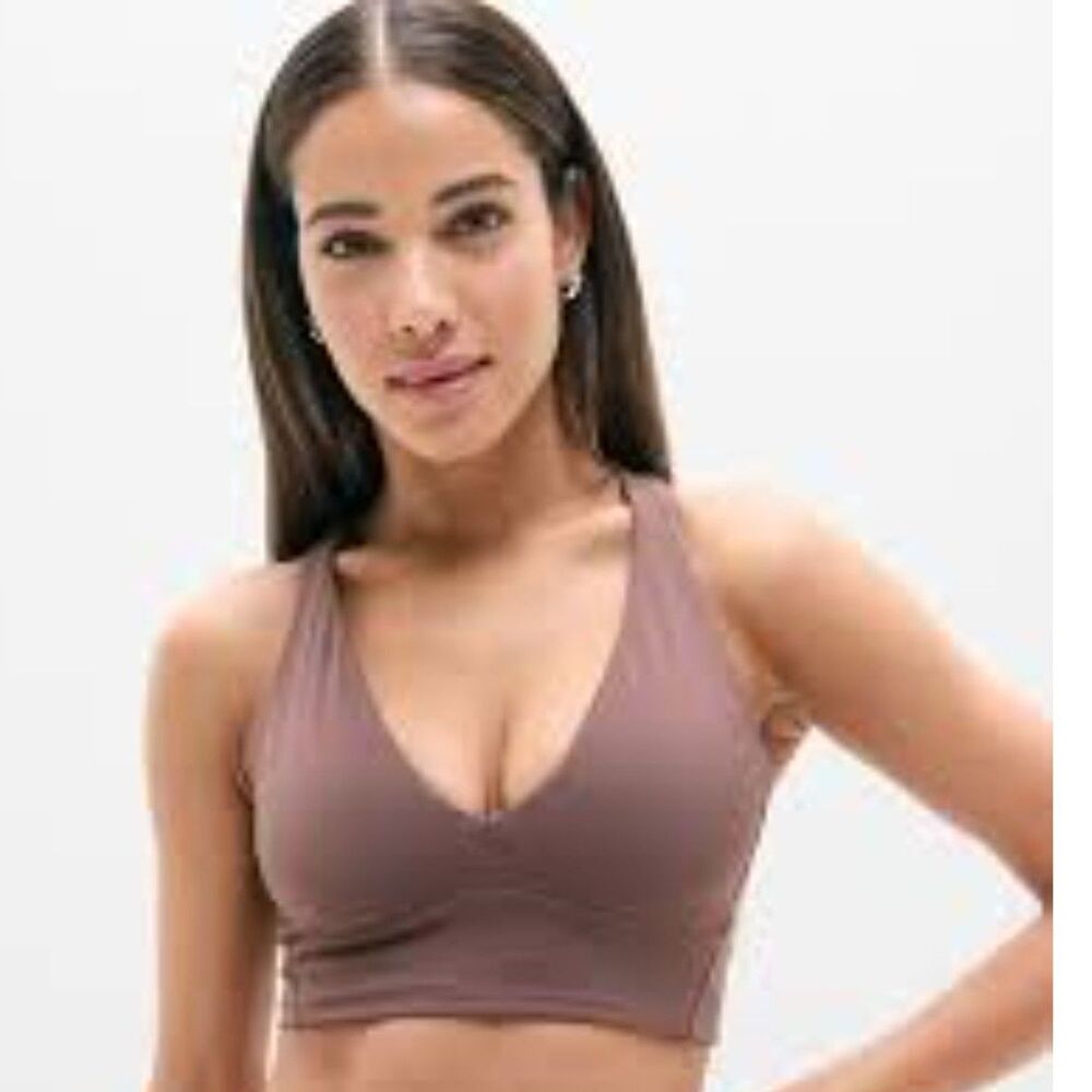 Athleta Transcend longline Bra In Driftwood NWT With Reusable Bag Size XL